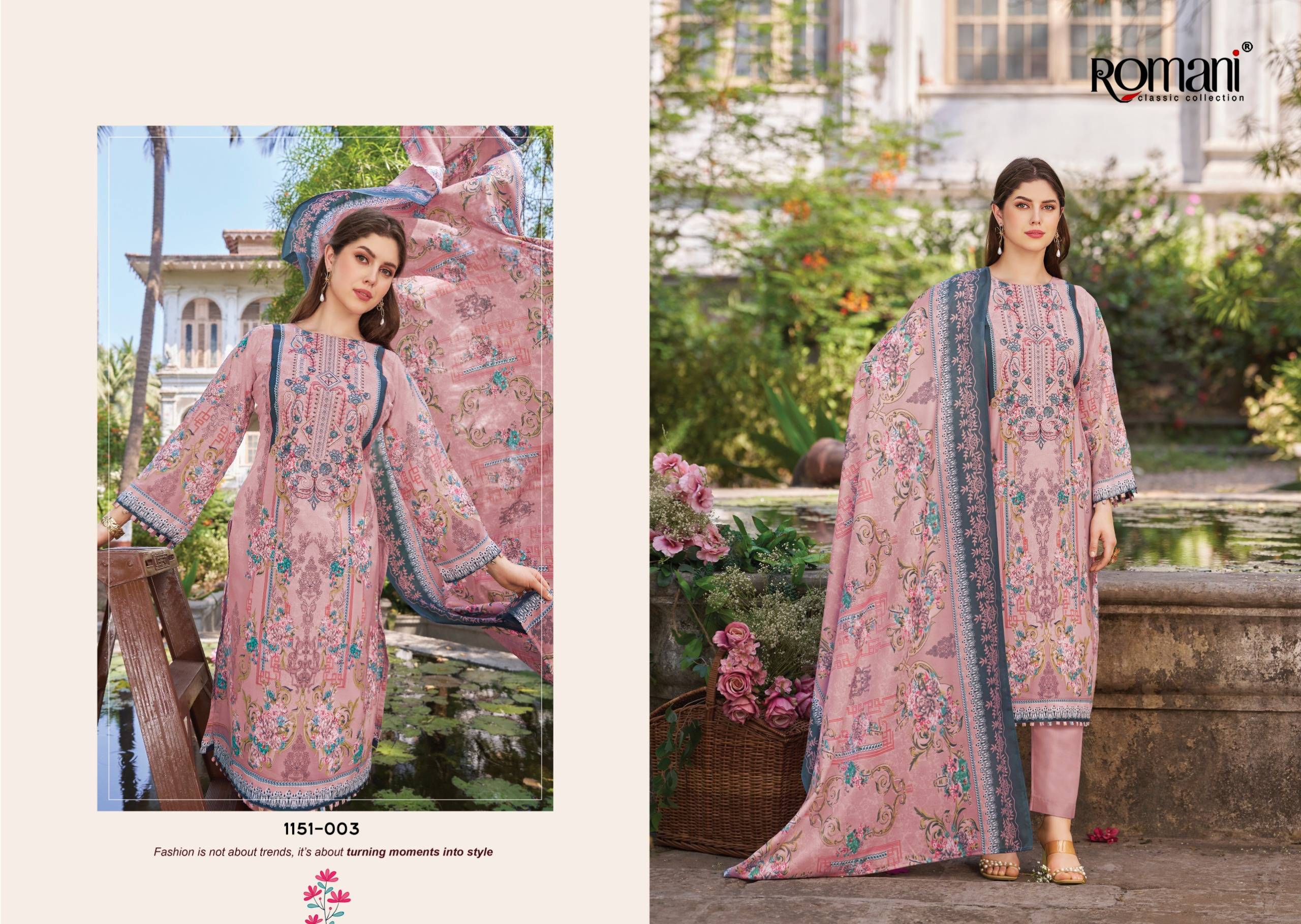 NEEDLE WONDER VOL-13 by ROMANI 1151-001 TO 1151-008 SERIES Pakistani Stylish Embroidered Premium Soft Cotton COLLECTION At Wholesale Price